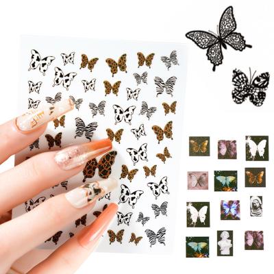 China Nail Sticker Leopard Spot Lace Butterfly Design Fashion Pattern Nail Paper Supplies Tools Decal For Nail Art Manicure Decoration for sale