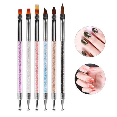 China NAIL 10Pcs/Set Nail Brushes and Glitter Dotting Double Nail Pen Liner Brush and Nail Dotting Pens for Home Use and Professional for sale