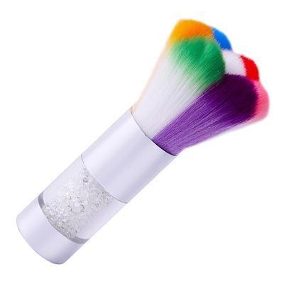 China Colorful NAIL Nail Brush Remover Remover for Acrylic UV Gel Nail Powder Base Makeup Brush with Shiny Rhinestone Handle for sale