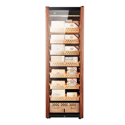 China 1600 Pieces Cigar Stand Fan Compressor Cooling System Large Size Controlled Cigar Cooler Humidifier Climate Cabinet Wood for sale