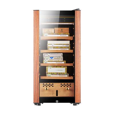 China 300 Count Cigars Mini Cabinet Wooden Shelf Steel Cheap Cigar Cooler With Humidor for sale