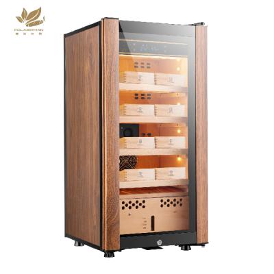 China Hot Selling Wooden Cigars Shelf 300 Mini Beech Wood Humidor Standing Display Mini Cigar Cooler for sale