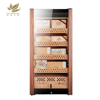 China Refrigirated Cedar Wooden Humidor Cabinet Wooden Electric Spanish Cigar Humidor for sale