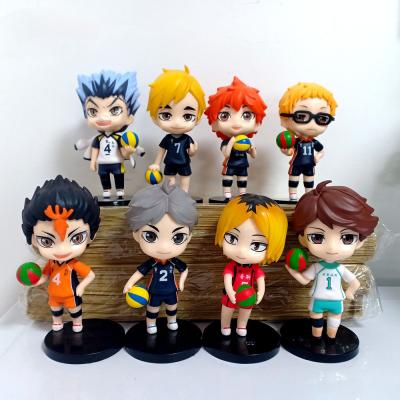 China Haikyu 6 Piece Set Anime Series Anime 1 Ornaments Q Version Doll Shoyo Hinata Anime Action Numbers Set for sale