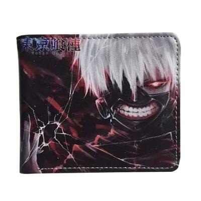 China Decoration Bifold Short Wallet With Coin Pocket PU Cartoon Tokyo Ghoul Anime Leather Wallet For Teenager for sale