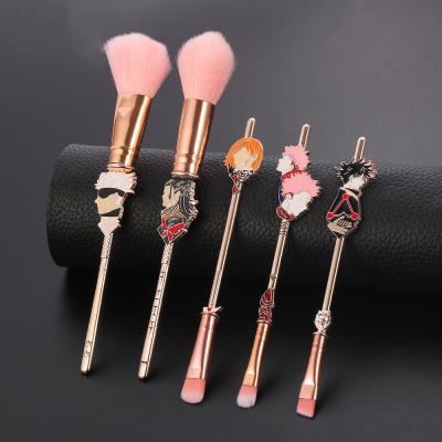 China 2021 New Comic Style Anime Gift Jujutsu Kaisen Fushiguro Megumi Gojo Satoru Rose Gold Makeup Brush for sale