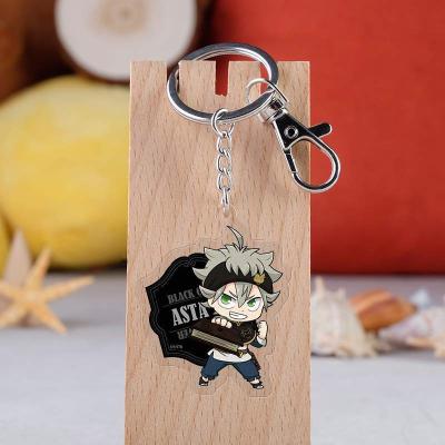 China Carry Anime Acrylic Transparent Pendant Cartoon Key Chain Black Clover Asta Anime Acrylic Keychain for sale