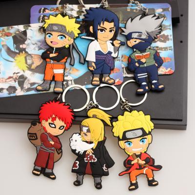 China Carry Anime Hokage PVC Uzumaki Kakashi Soft Hanging Key Chain for sale