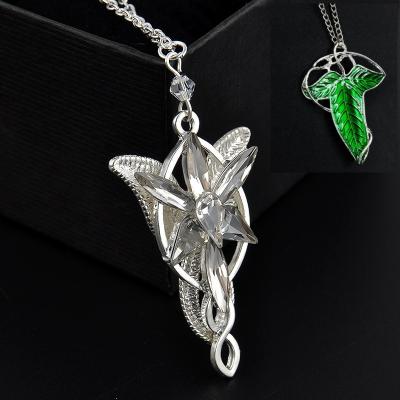 China Movie Series Fashion Environmental Friendly Wholesale Items The Lord Of The Rings Elven Leaf Necklace for sale