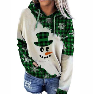 China Summer Anti-wrinkle/Drawstring Spring Hooded Pullover With Print Slim Pocket Santa Long Sleeve Sweatshirt For Lady for sale