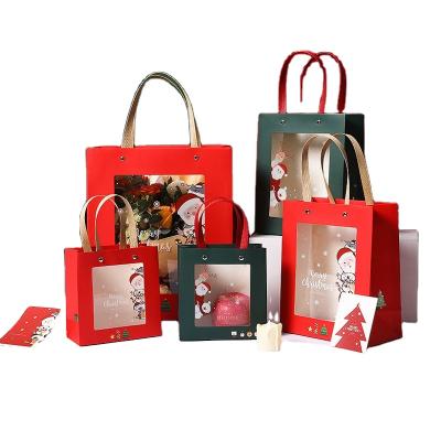 China New Design Handmade Christmas Candy Paper Bag Christmas Cookie Storage Bags Santa Claus Christmas Packaging Bag For Gift for sale