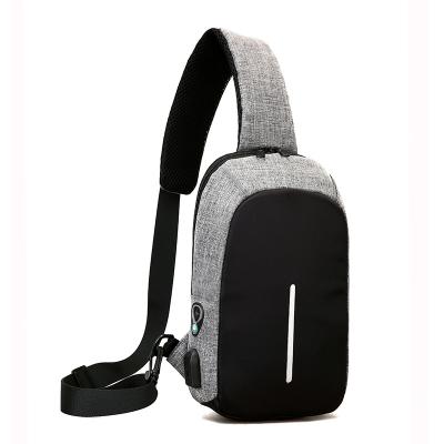 China High Quality USB Charging Small Smart Fashion Polyester Waterproof Cross - Body Shoulder Men Custom Sling Bag for sale