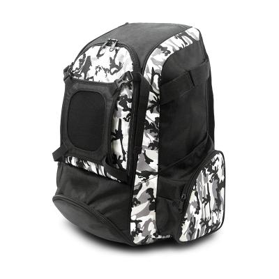 China OEM Large Capacity Polyester Waterproof Black Camouflage Waterproof Youth Custom Ball Baseball Bag Backpack for sale