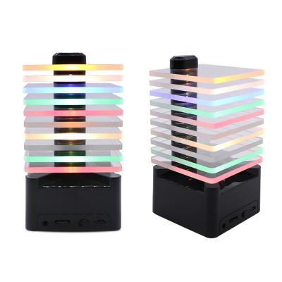 China No New Design 2021 Multifunctional Dynamic Color Led Lamp Subwoofer Portable Home Party Wireless Speaker With Led Light for sale