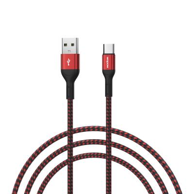 China Wopow WX08 USB Fast Charging 3.0 A 1.2m Erfect Noise USB Red Black Nylon Braided Data Type c Cable for sale