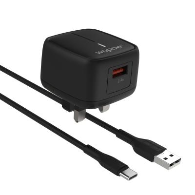 China WOPOW WA02-C 5V 2.4A UK Wall Kit Fast Charging USB Charging Fast Charger For Mobile Phone for sale