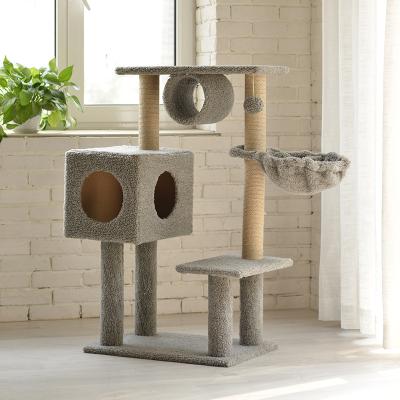 China Viable Tree Gray Cat Tree With Hammock from Cat Crawl Tree Cat Scratcher for sale