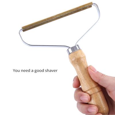 China Manual Manual Clothes Sofa Clothes Cleaning Lint Brush Portable Wood Fiber Remover for sale