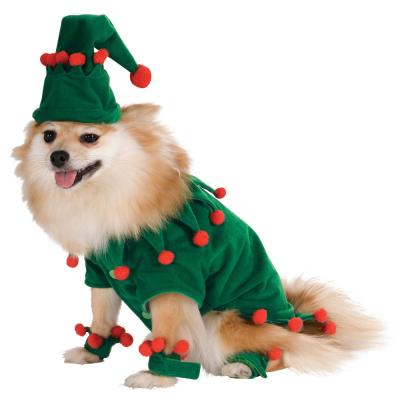 China Designer Viable Luxury Green Winter Tailored Large Cotton Christmas Warm Dog Clothes for sale