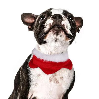 China Medium Large Christmas Dog Collar Scarf Viable Red Thick Winter Pet Scarf for sale