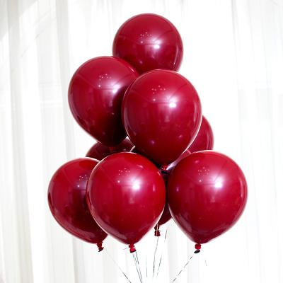 China Promotional Toy Wholesales 5,10,12,18 Inch Double Thickness Ruby Latex Balloon Red Black Decor For Wedding for sale