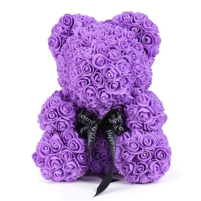 China PE valentine gift wholesale high quality teddy bear rose foam flower bear for sale for sale