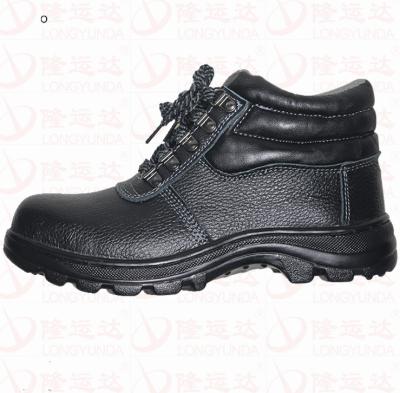 China Safety Steel Toe Industrial High Cut Working Rubber Boots Genuine Leather Sole Steel Toe Work Shoes For Men for sale