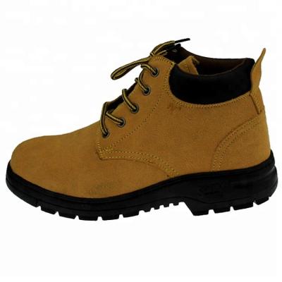 China Leather Steel Toe Toe Cap Brand Suede Safety Shoes Steel Yellow or Compound Color for Work for sale