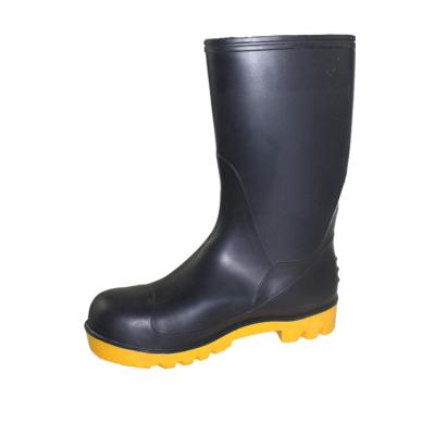 China Steel Toe Safety Gumboot Oil Chemical Resistant PVC Safety Work Boot With Steel Toe for sale