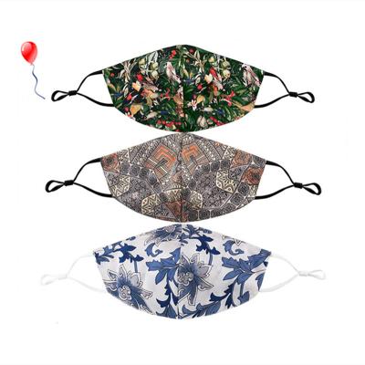 China Breathable custom reusable pure satin face mask luxury printed mulberry facemask face mask 100% silk for sale