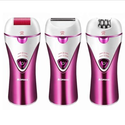 China Hotel New Design MARSKE 3 in 1 Callus Remover Professional Lady Epilator Shaver for Women for sale