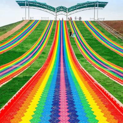 China New Custom Playground Amusement Park Equipment Rainbow Safe Dry Snow Slide Kids for sale