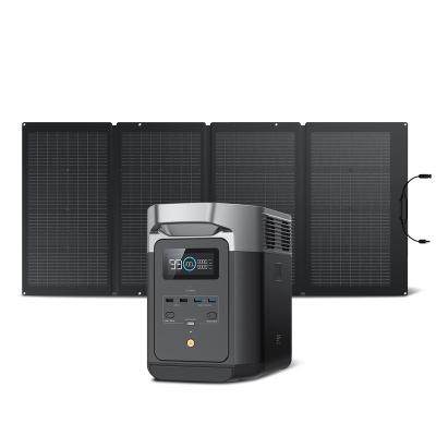 China Remote Control Remote Control ECOFLOW Solar Generator DELTA2 with 220W Solar Panel, LFP(LiFePO4) Battery, Fast Charging, Portable Power Station for Home Backu for sale