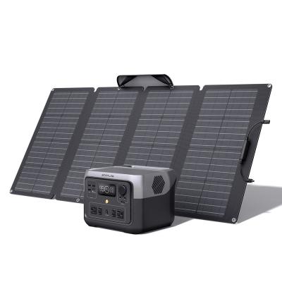 China Type C Type C ECOFLOW RIVER 2 Max Solar Generator 512Wh Long-life LiFePO4 Portable Power Station& 160W Solar Panel for Home Backup Power, Camp for sale