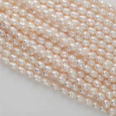 China Wholesale White True Strand Freshwater Pearl 9-10mmOval White Pearl Necklace For Jewelry Making Natural Freshwater Pearl for sale