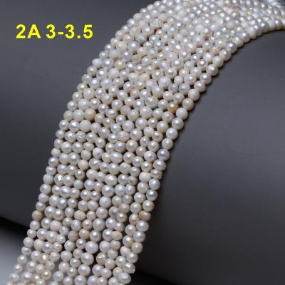 China DIY For Jewelry Making 3-3.5mm Round 2A Small Pearls Chinese Beads Wholesale Freshwater Pearls For Jewelry Making for sale