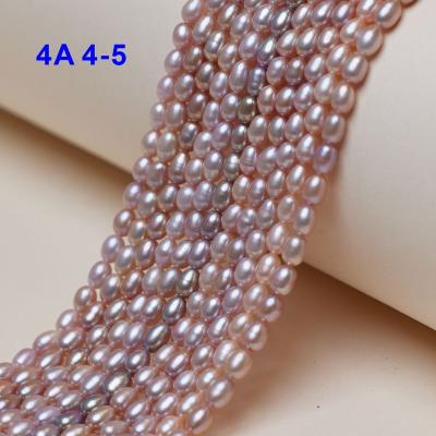 China DIY For Jewelry Making 4-5mm Grade 4A Rice Loose Beads Colorful Freshwater Pearl Beads With Hole for sale