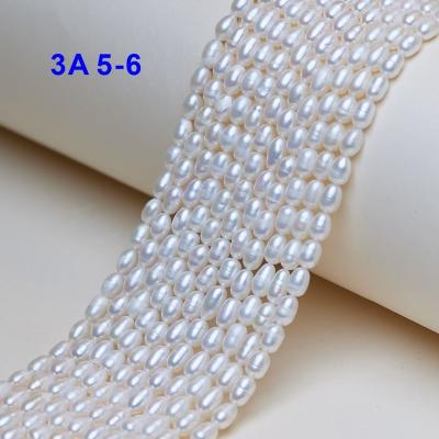 China DIY For Jewelry Making 5-6mm 3A Fresh Water Rice Beads Loose Beads For Necklaces Real Beads Jewelry for sale