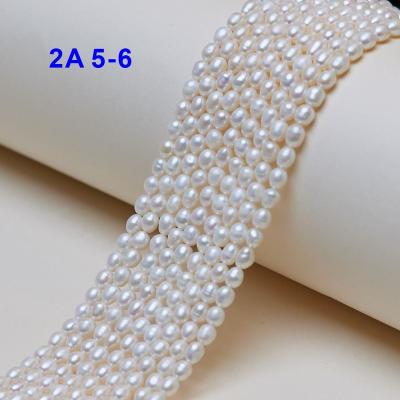 China Making Jewelry Necklace Bracelet Earring 5 - 6mm AA Grade Rice Beads Strand Loose Beads With Hole Freshwater Pearls For Jewelry Making for sale