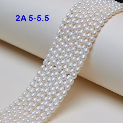 China Making Jewelry Necklace Bracelet Earring 5 - 5.5mm AA Rice Beads Strand Freshwater Pearls Loose For DIY Beading for sale