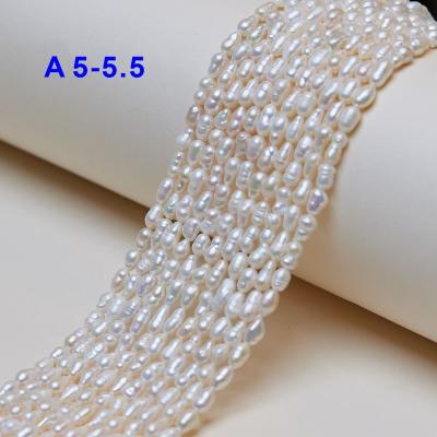 China DIY For Jewelry Making 5-5.5mm A Grade Cultured Pearls Wholesale Loose Pearls With Real Hole Pearls Grade Natural Freshwater Strand for sale