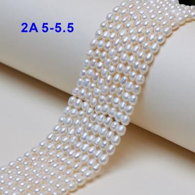 China Making Jewelry Necklace Bracelet Earring 5-5.5mm 2A Rice Beads Loose White Pearls Natural Freshwater Pearls For Jewelry Making for sale