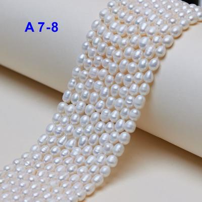 China DIY For Jewelry Making 7-8mm A Grade Freshwater Rice Loose Pearl Jewelry Making Pearls With Cultured for sale