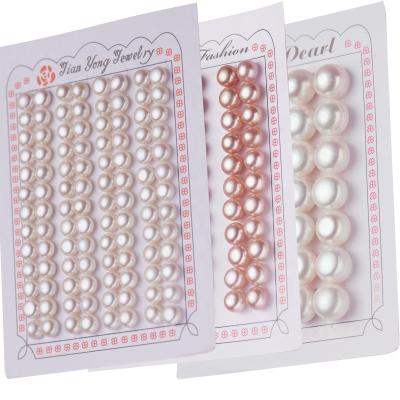 China Jewelry Making Wholesale AAA Grade Half Drilled Hole Freshwater Pearl Button Shape Loose Wholesale Freshwater Pearl for sale