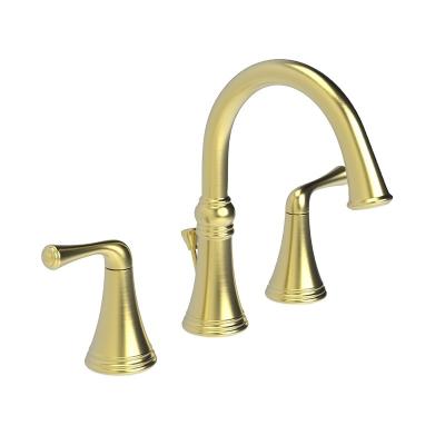 China Traditional Lavatory Faucet PVD Wide Spread 8 Inch Satin Brass for sale