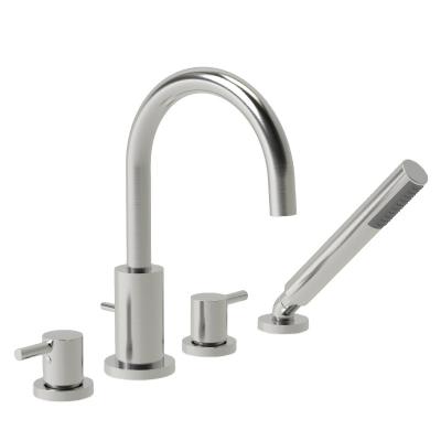 China 4 Hole Contemporary Roman Tub Filler PVD Satin Nickel for sale