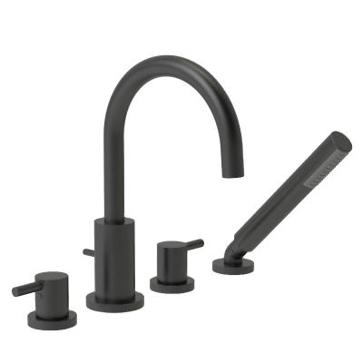 China 4 Hole Contemporary Roman Tub Filler Matte Black for sale