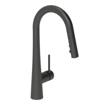 China Matte Black Contemporary Single Control Kitchen Pull Down Faucet for sale