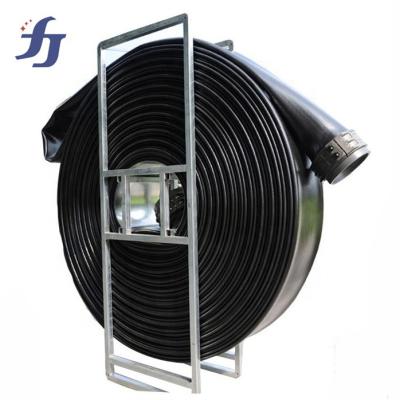 China agriculture irrigation & general industrial abrasion resistant TPU large diameter heavy duty 300mm use layflat drag water hose reels for sale