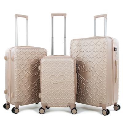 China Color Matching Color Matching ABS Material 3 Piece Trolley Bags Luggage Sets for sale